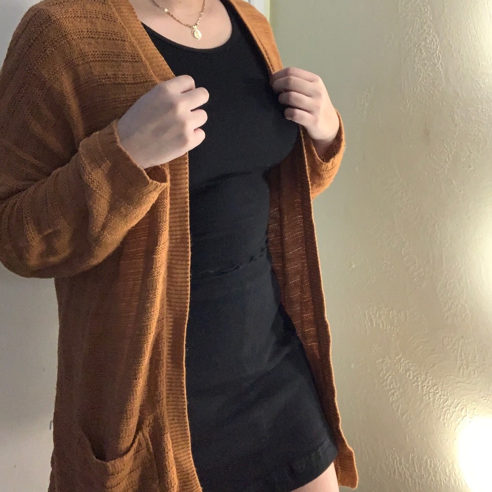 Mustard colored cardigan